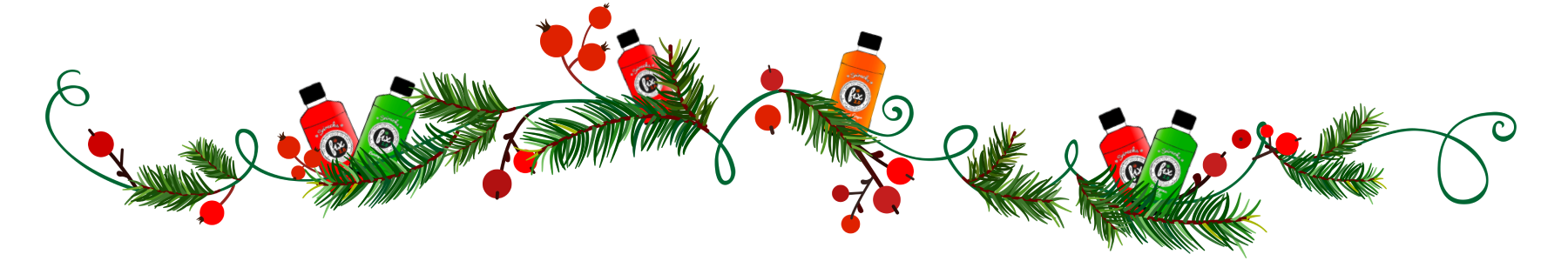Find Fixie graphic depicting a garland with hot sauce bottles
